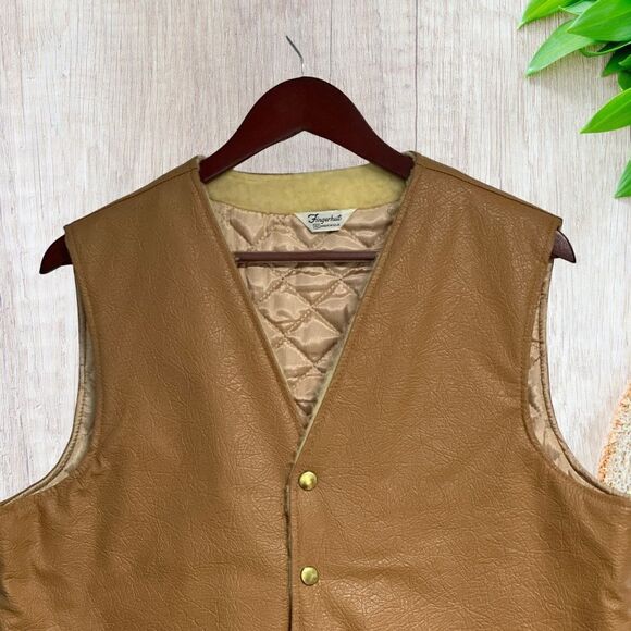 Fingerhut Mens Quilt Lined Vest Size 42 70's Southwestern Hipster Vintage - Picture 2 of 8